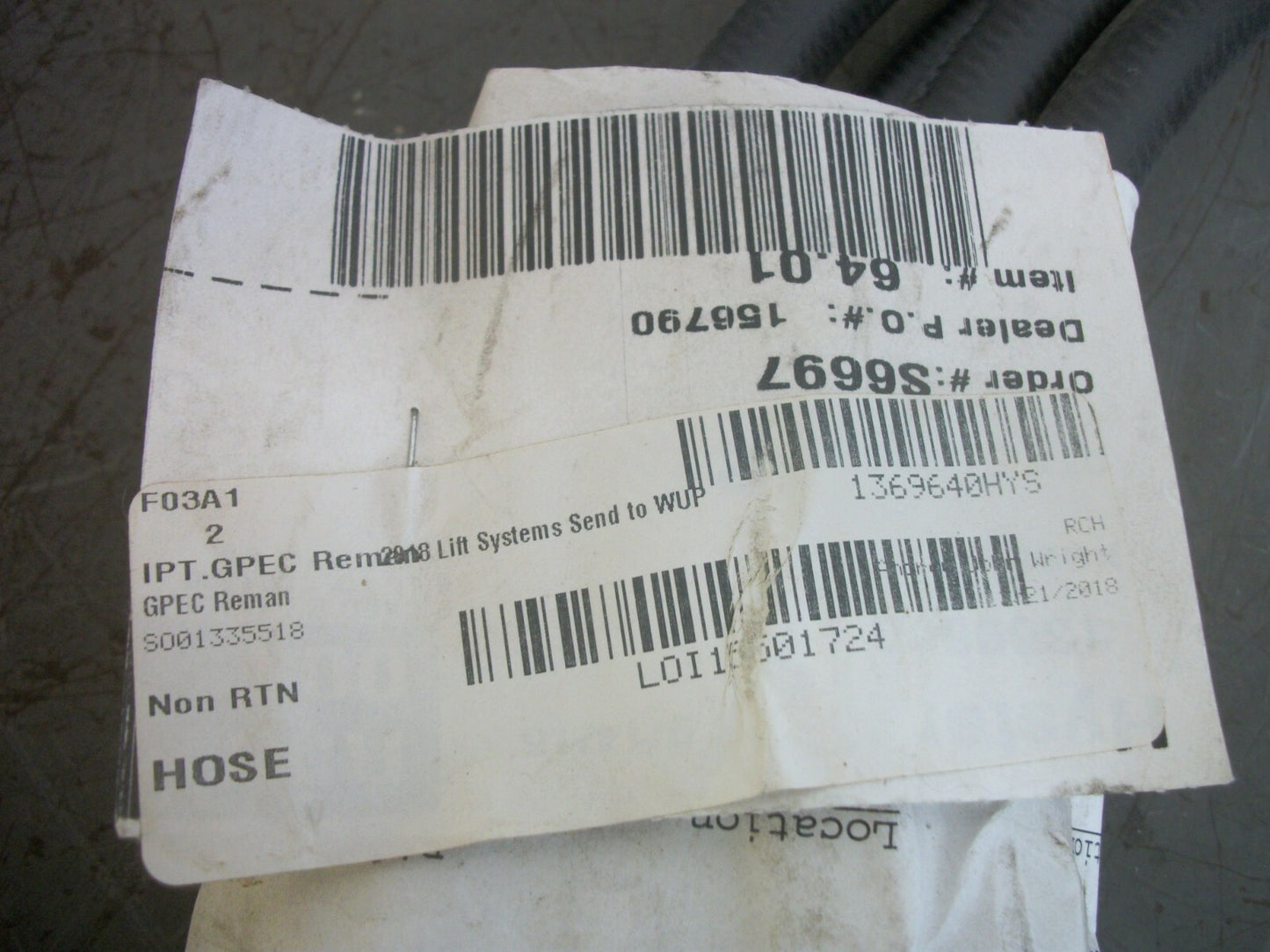 HYSTER HOSE 1369640 NEW