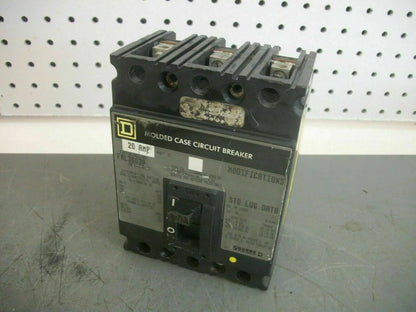 SQUARE D FAL CIRCUIT BREAKER FAL36020 20AMP 600VOLT 3POLE GRAY