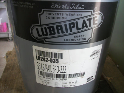 LUBRIPLATE 35LBS. PAIL SP0-222 SUPER LUBRICATION GEAR AND BEARING OIL L0242-035