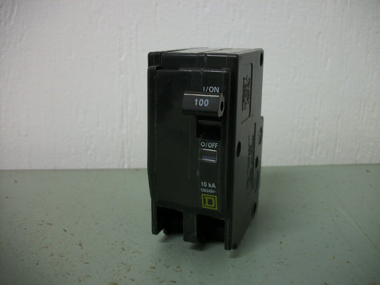 SQUARE D QO CIRCUIT BREAKER QO2100 100AMP 240VOLT 2POLE NOB