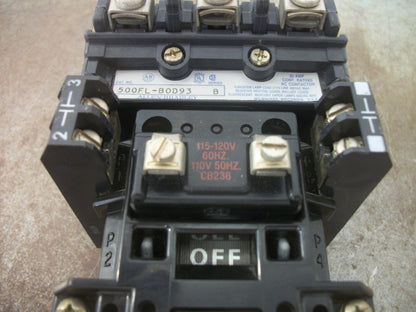 ALLEN-BRADLEY 30AMP 3POLE LIGHTING CONTACTOR 500FL-BOD93 120VCOIL