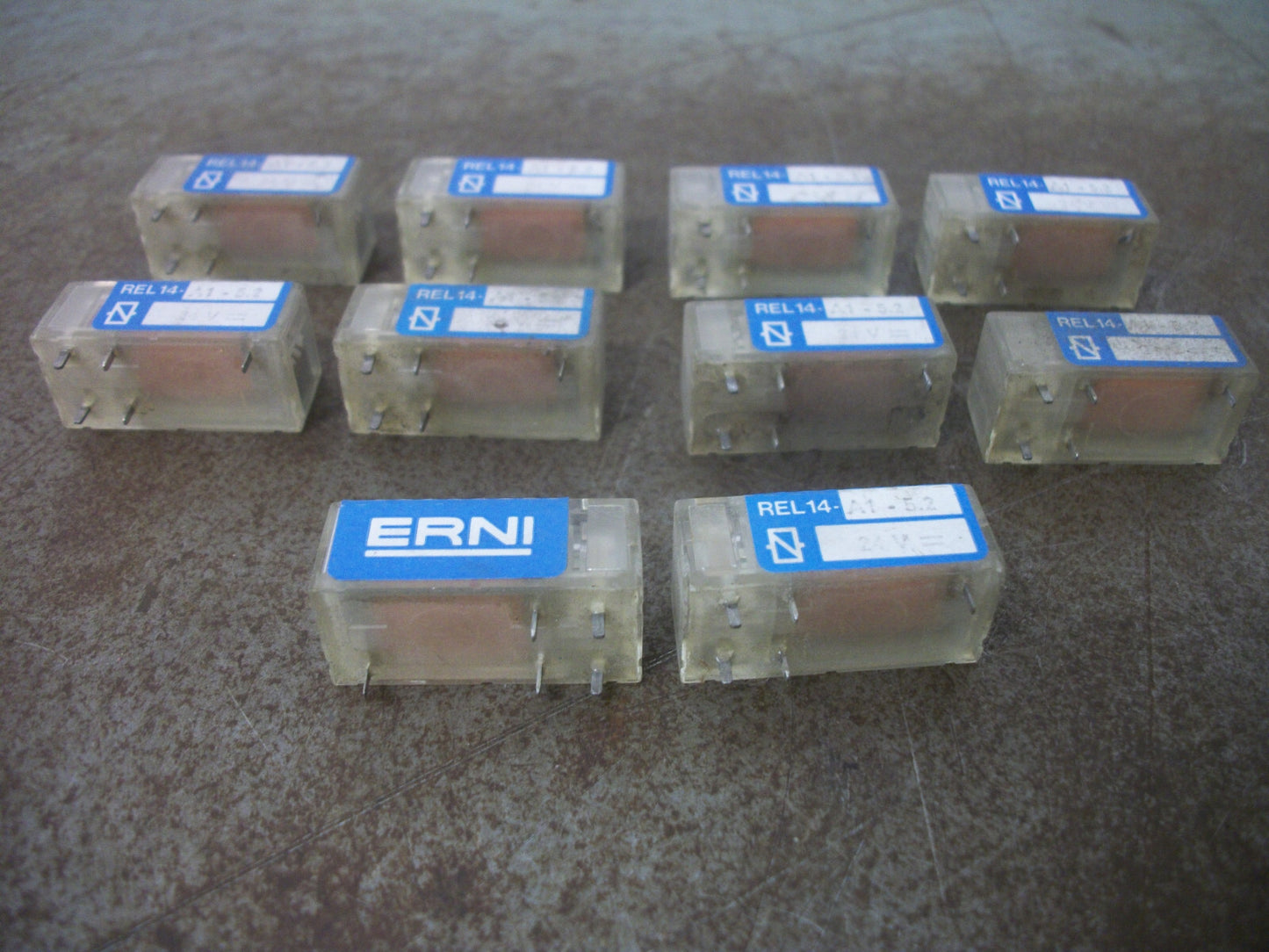 ERNI LOT OF 10 PLUG-IN RELAYS REL14-A1-5.2 24VOLT