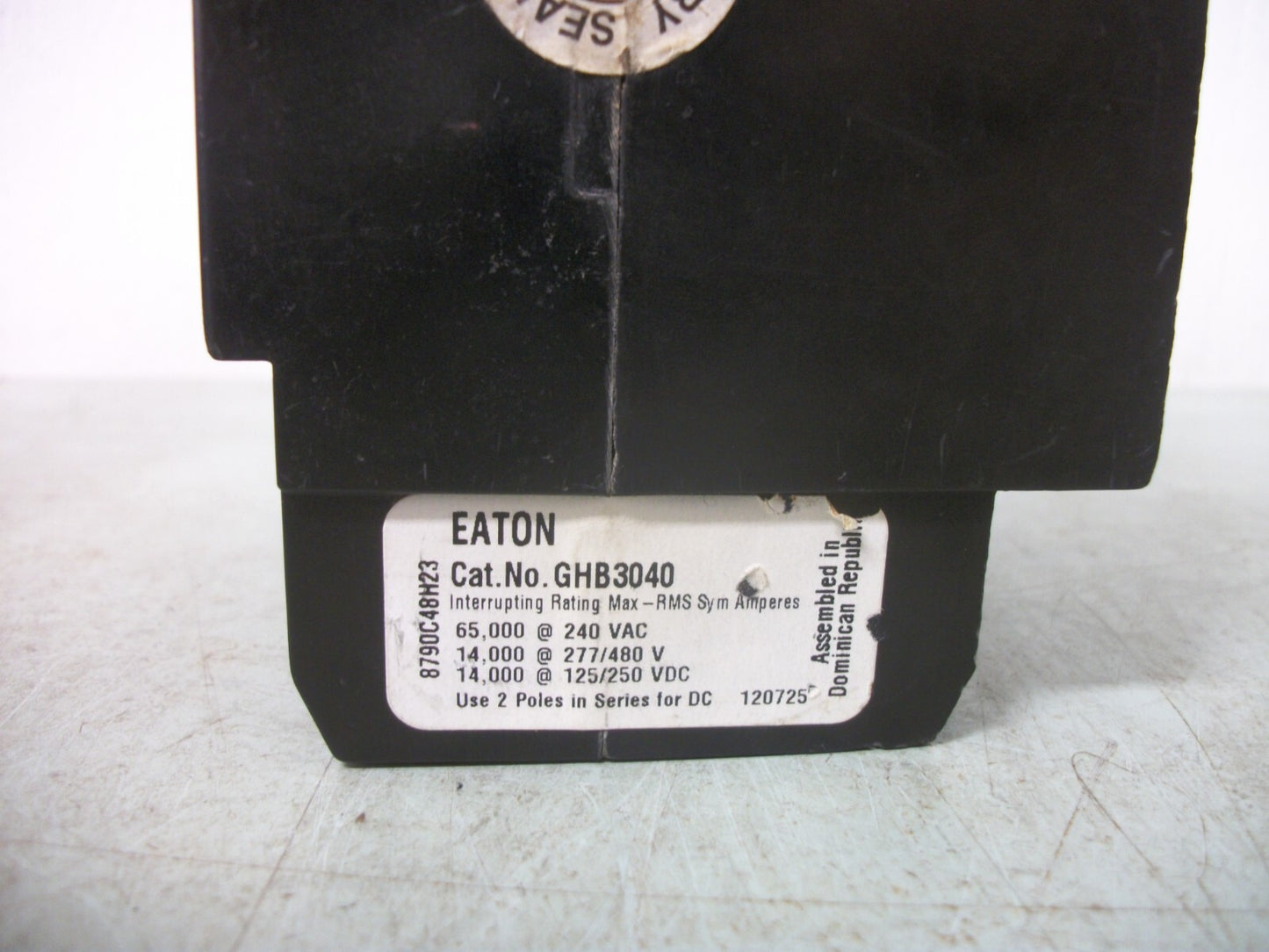 CUTLER-HAMMER GHB CIRCUIT BREAKER GHB3040 40AMP 480VOLT 3POLE NOB