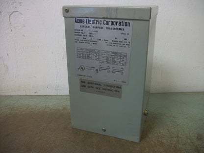 ACME 1KVA 1PH TRANSFORMER T-1-11683 HV 120X240 LV 12X24 NOB