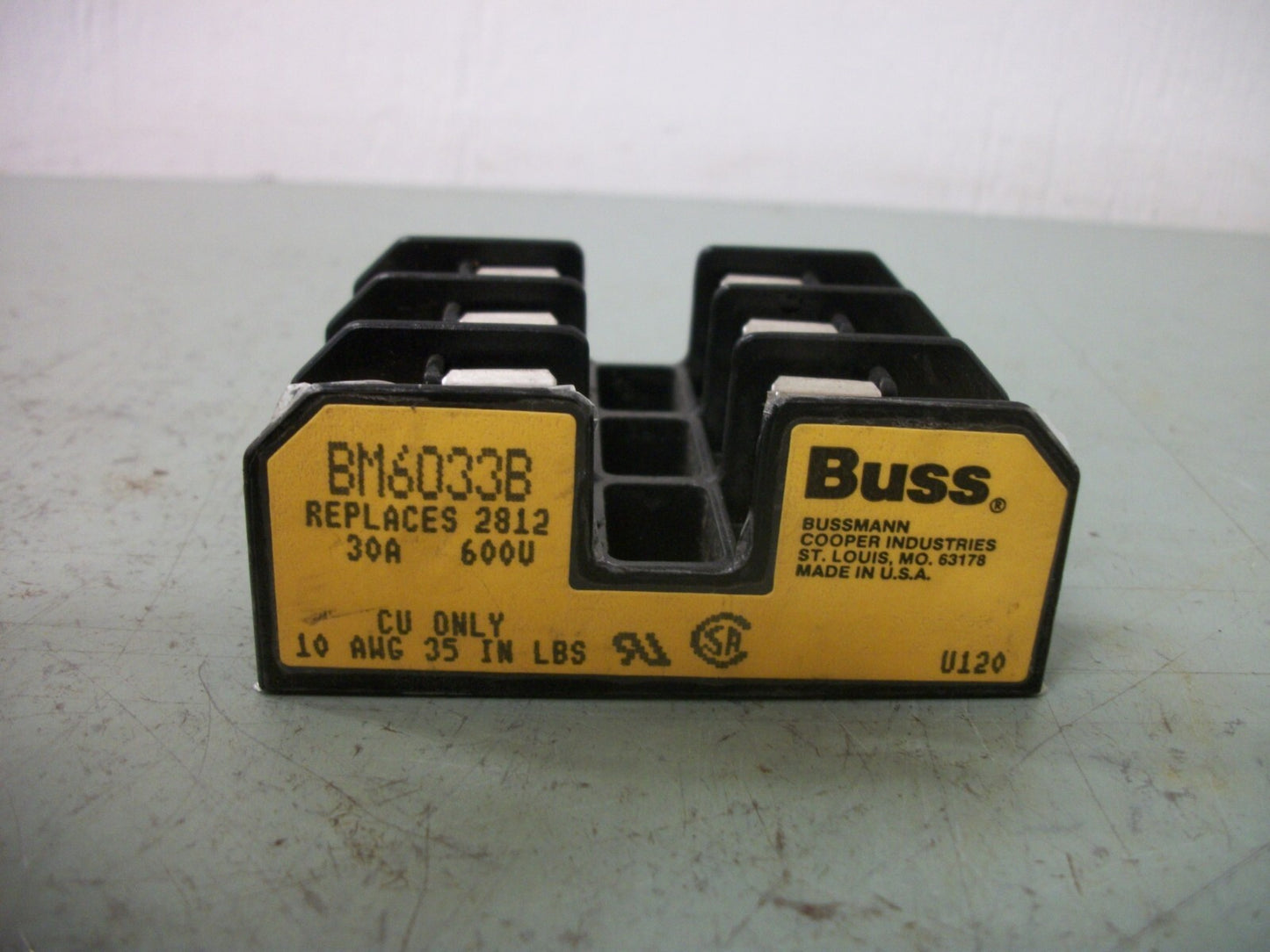 BUSSMANN FUSEHOLDER BM6033B 30AMP 600VOLT 3POLE