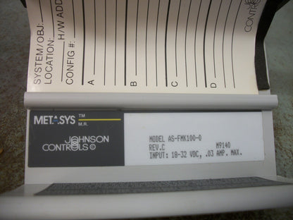 JOHNSON CONTROLS METASYS JUNCTION MODULE KIT AS-FMK100-0