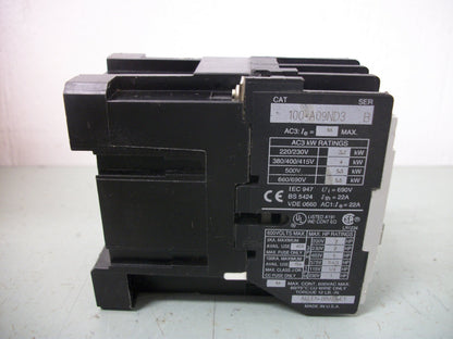 ALLEN-BRADLEY CONTACTOR 100-A09ND3 9AMP 120VCOIL 3PH 600V 7.5HP