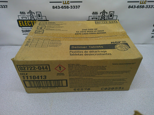 KAY BOX OF 100 1.4oz. MACHINE EQUIPMENT DELIMER TABLETS NIB