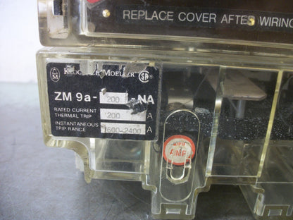 KLOCKNER-MOELLER NZMH9-250 CIRCUIT BREAKER ZM9A-200-NA 200AMP 600VOLT 3POLE