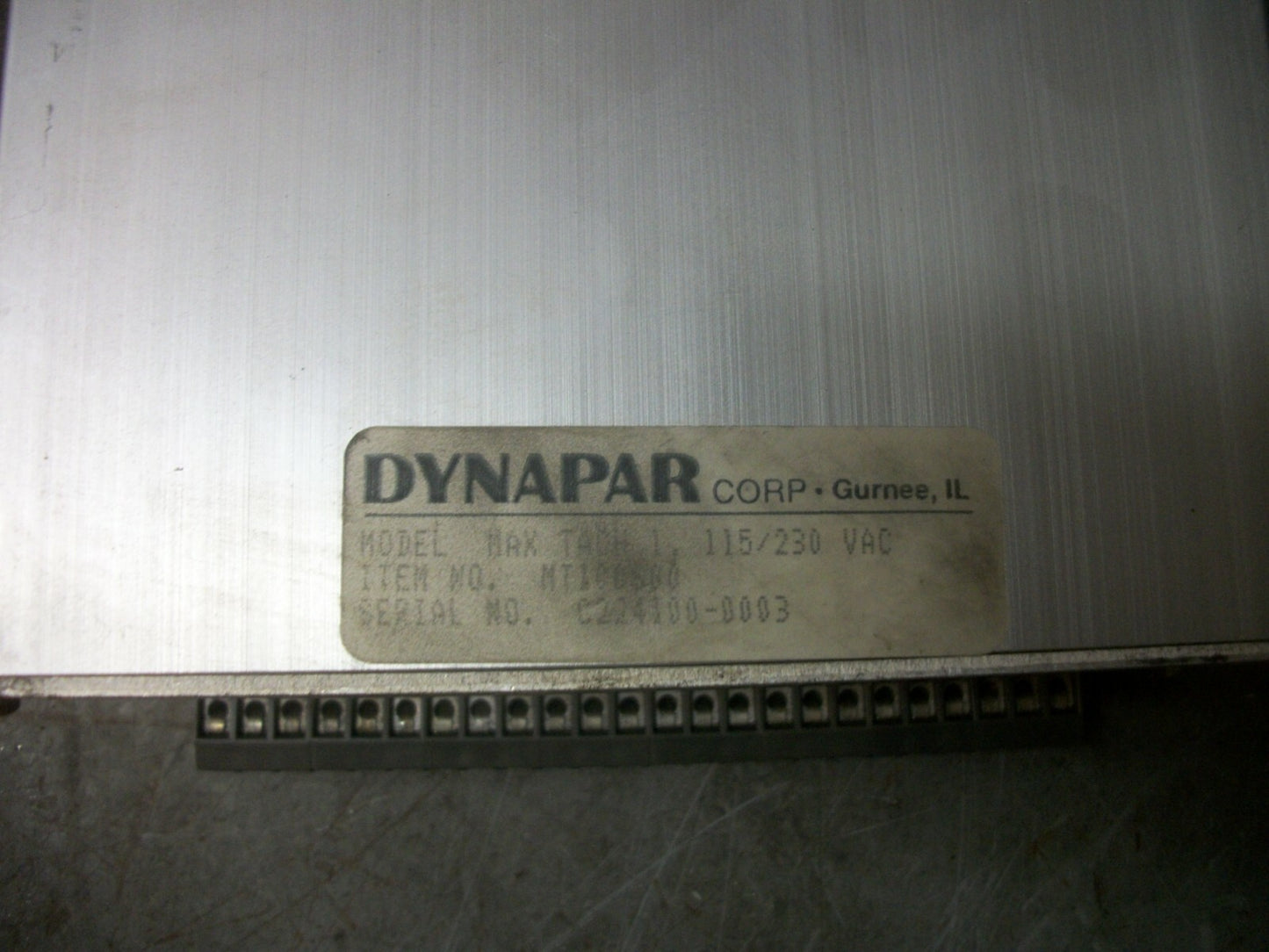 DYNAPAR MAX TACH 1 DIGITAL LCD RATE & DRAW INDICATOR COUNTER MT100S00