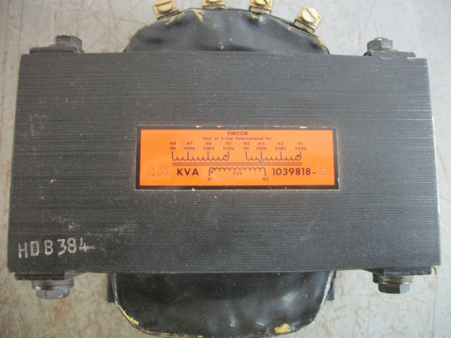 FINCOR 1KVA 1PH TRANSFORMER 1039818-03 HV 190X460 LV 115
