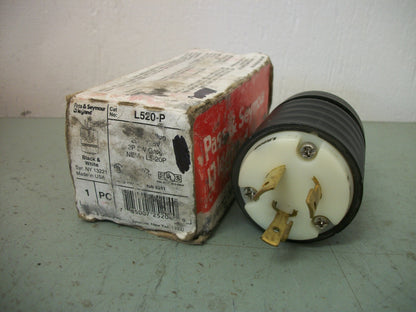 PASS & SEYMOUR TWIST LOCK PLUG L520-P 20AMP 125VOLT 2POLE 3W GRND NIB