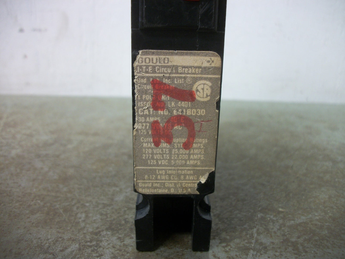 SIEMENS ITE E4 CIRCUIT BREAKER E41B030 30AMP 277VOLT 1POLE