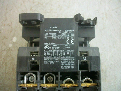BENEDIKT & JAGER CONTACTOR K2-45A00-40 72AMP 120VCOIL 3PH 600V 40HP