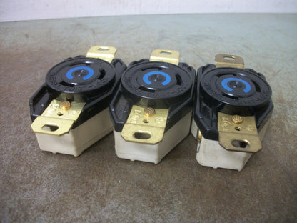 HUBBELL LOT OF 3 TWIST-LOCK RECEPTACLES HBL2320 20AMP 250VOLT 2P 3W
