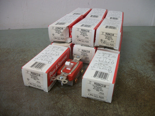 PASS SEYMOUR LOT OF 14 WHITE 3-WAY TOGGLE SWITCHES PS20AC3-W 20A 120/277V NIB