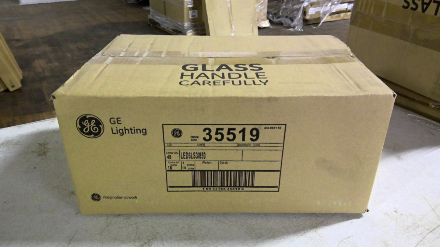 GE 35519 BOX OF 48 LED BULBS LED6LS3/850 120VOLT 6W NIB