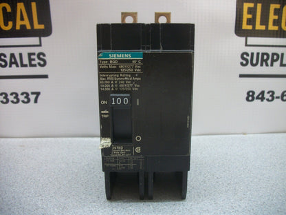 SIEMENS BQD CIRCUIT BREAKER BQD2100 100AMP 480VOLT 2POLE