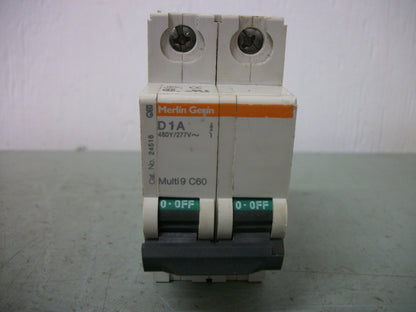 MERLIN GERIN MULTI9 C60 MOTOR CIRCUIT BREAKER MG24516 1AMP 480VOLT 2POLE