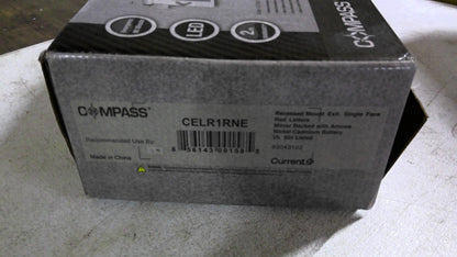 COMPASS CELR SERIES RECESSED MOUNT SINGLE FACE RED LETER EXIT SIGN CELR1RNE NIB
