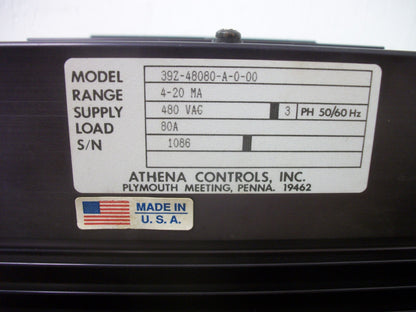 ATHENA POWER MODULATOR 39Z-48080-A-0-00 80AMP 480VAC 4-20MA 3PH
