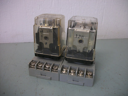 POTTER & BRUMFIELD LOT OF 2 DPDT RELAYS KRPA-11AG-120 120VCOIL 10AMP