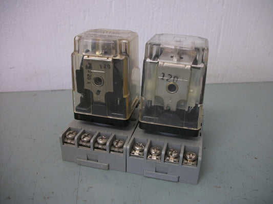 POTTER & BRUMFIELD LOT OF 2 DPDT RELAYS KRPA-11AG-120 120VCOIL 10AMP