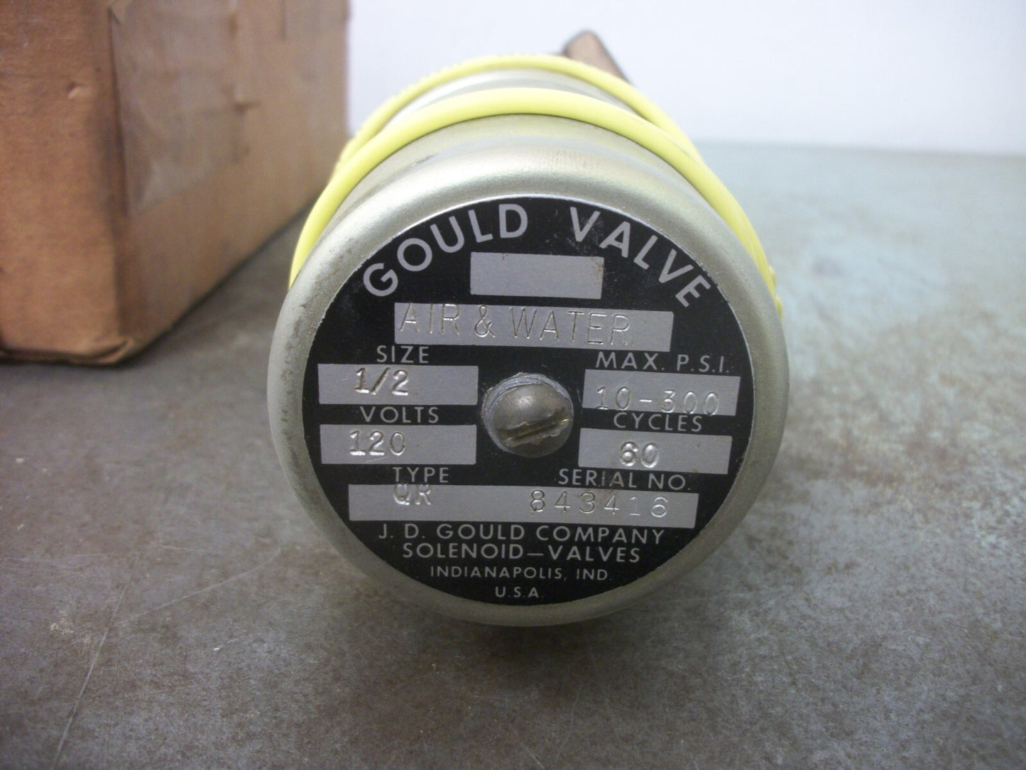 GOULD 1/2" AIR & WATER VALVE TYPE QR 120VOLT 10-300PSI NIB