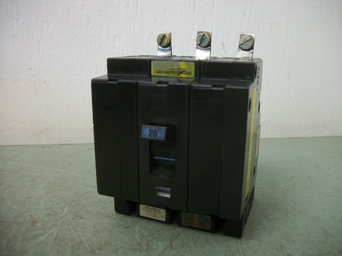 SQUARE D EHB CIRCUIT BREAKER EHB34020 20AMP 480VOLT 3POLE