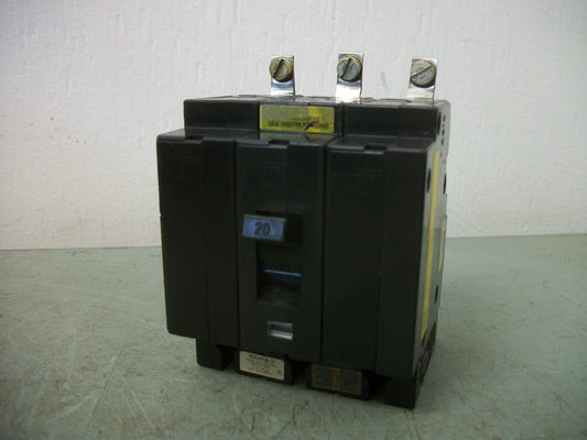 SQUARE D EHB CIRCUIT BREAKER EHB34020 20AMP 480VOLT 3POLE