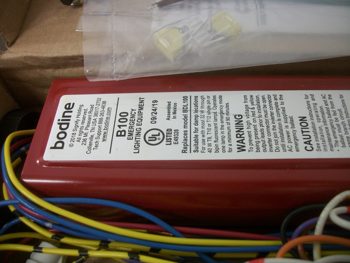 BODINE EMERGENCY BALLAST KIT B100 120/277VOLT T8, T10, T12 NIB