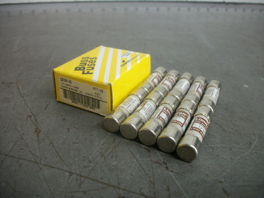 BUSSMANN BOX OF 10 LIMITRON FUSES DCM6 6AMP 600VOLT NIB