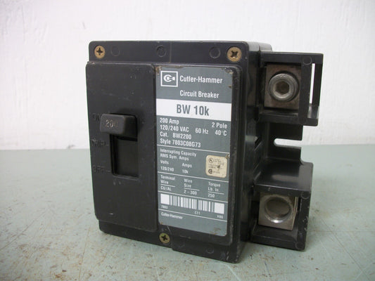 CUTLER-HAMMER BW CIRCUIT BREAKER BW2200 200AMP 240VOLT 2POLE