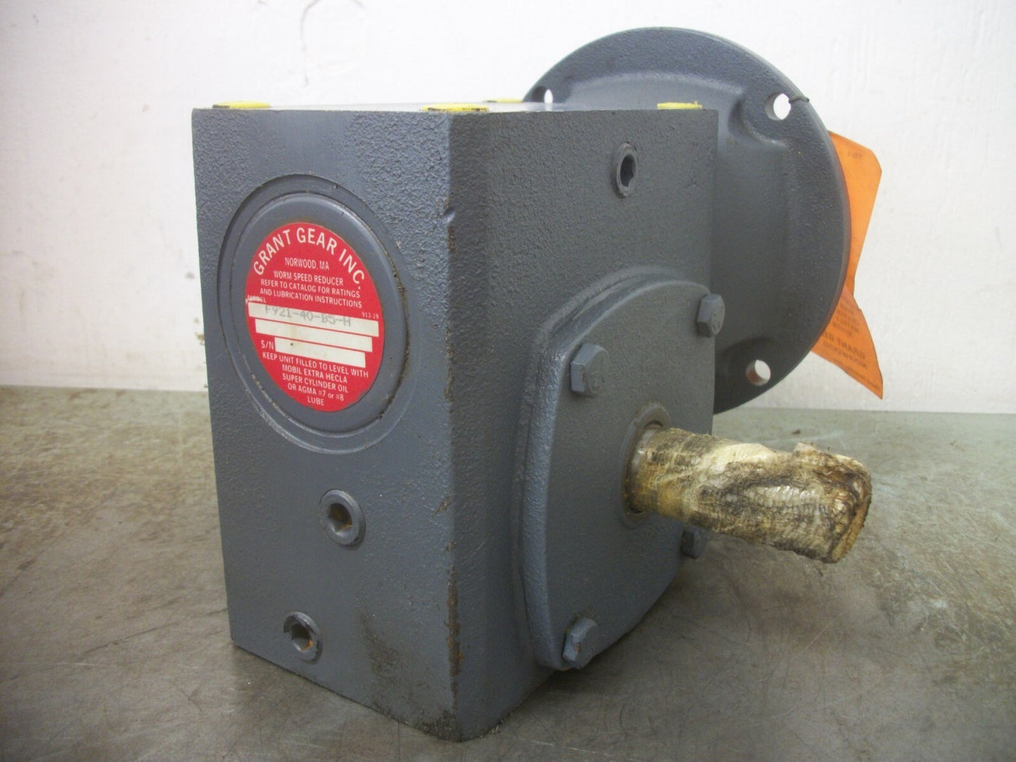 GRANT GEAR WORM GEAR SPEED REDUCER F921-40-B5-H NOB