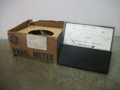 GE Y.P.M. ANALOG METER 50-255400EAEA1JAA 0-50RPM NIB