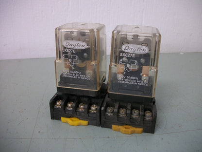 DAYTON LOT OF 2 DPDT RELAYS 5X827E 120VCOIL 10AMP