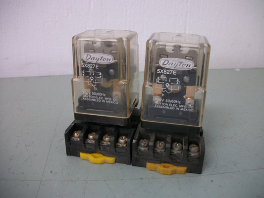 DAYTON LOT OF 2 DPDT RELAYS 5X827E 120VCOIL 10AMP