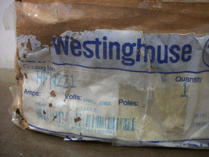 WESTINGHOUSE DISCONNECT TYPE 1 HFN221 30AMP 240VOLT 2POLE FUSIBLE NIB