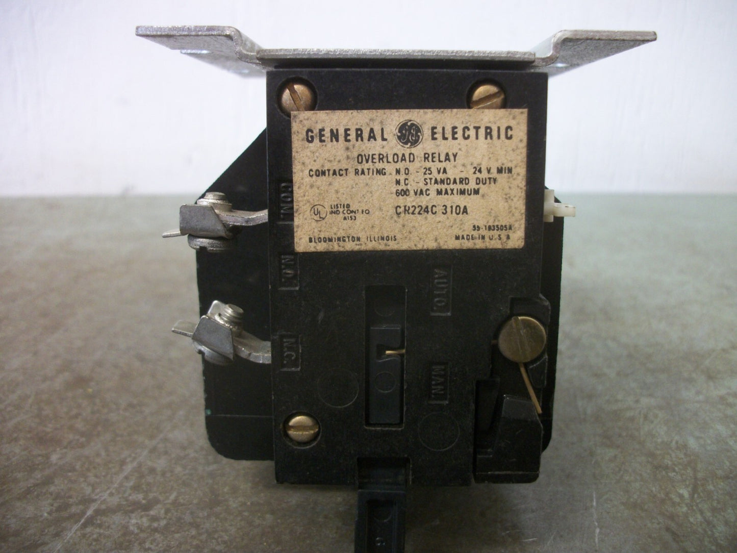GE THERMAL OVERLOAD RELAY CR224C310A 600VOLT
