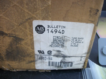 ALLEN-BRADLEY FLANGE MOUNTED CIRCUIT BREAKER OPERATOR MECHANISM 1494D-N4 NIB