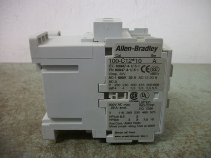 ALLEN-BRADLEY CONTACTOR 100-C12*10 25AMP 120VCOIL 3PH 600V 10HP
