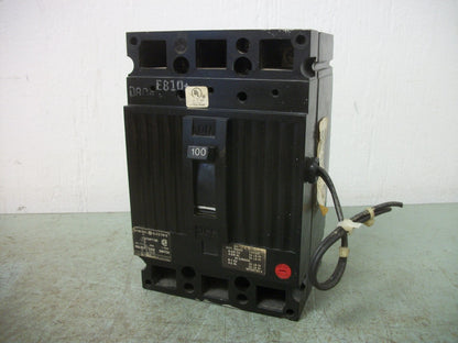 GE TED CIRCUIT BREAKER TED134YT100 100AMP 480VOLT 3POLE BLACK W/SHUNT