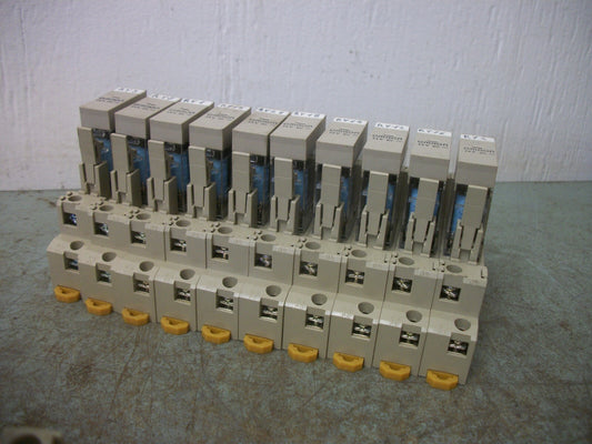 OMRON LOT OF 10 RELAYS W/SOCKET BASES G2R-2-S (S) 24VCOIL 5AMP