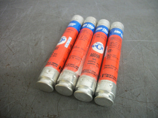FERRAZ-SHAWMUT LOT OF 4 SMART SPOT FUSES A6D9R 9AMP 600VOLT NOB