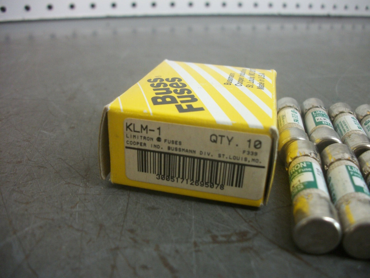 BUSSMANN BOX OF 9 LIMITRON FUSES KLM1 1AMP 600VOLT NIB
