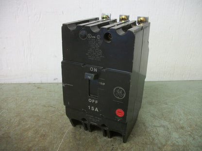 GE TEY CIRCUIT BREAKER TEY315 15AMP 480VOLT 3POLE NOB