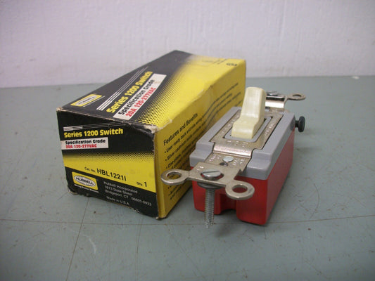 HUBBELL SPEC GRADE IVORY TOGGLE SWITCH HBL1221I 20AMP 120/277VOLT NIB
