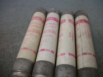 GOULD LOT OF 4 TRI-ONIC FUSES TRS50R 50AMP 600VOLT