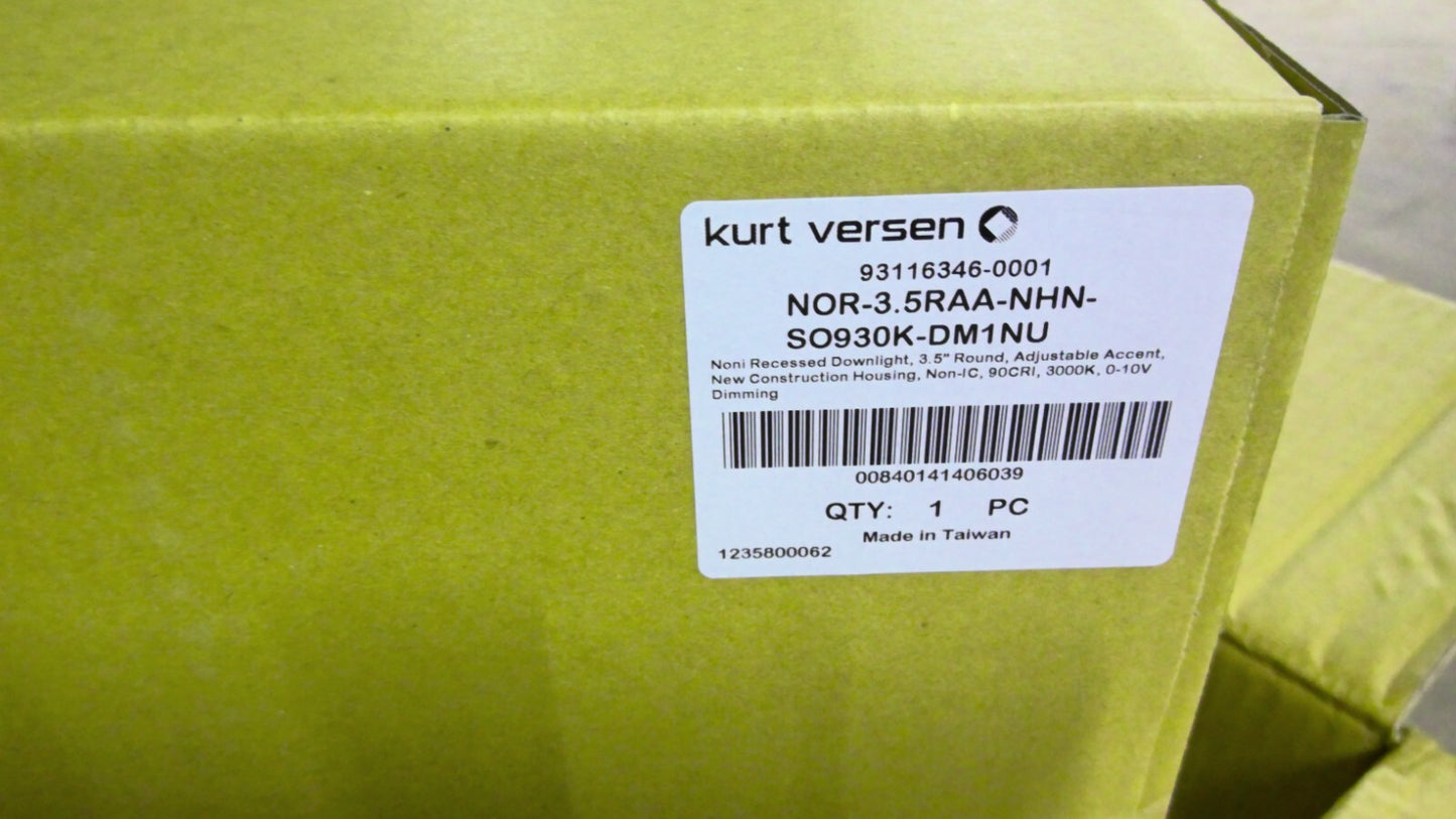 KURT VERSEN BOX OF 3 3.5" RECESSED ROUND DOWNLIGHTS NOR-3.5RAA-NHN-SO930K-DM1NU