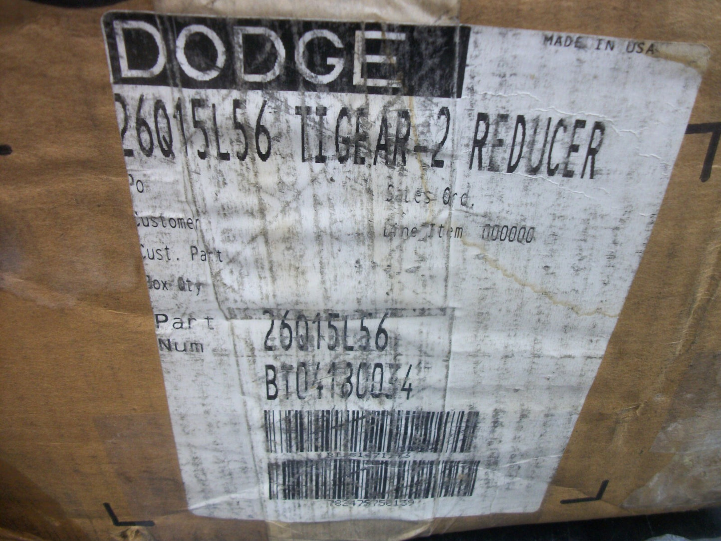 DODGE TIGEAR-2 15:1 RATIO GEAR BOX SPEED REDUCER 26Q15L56 NIB